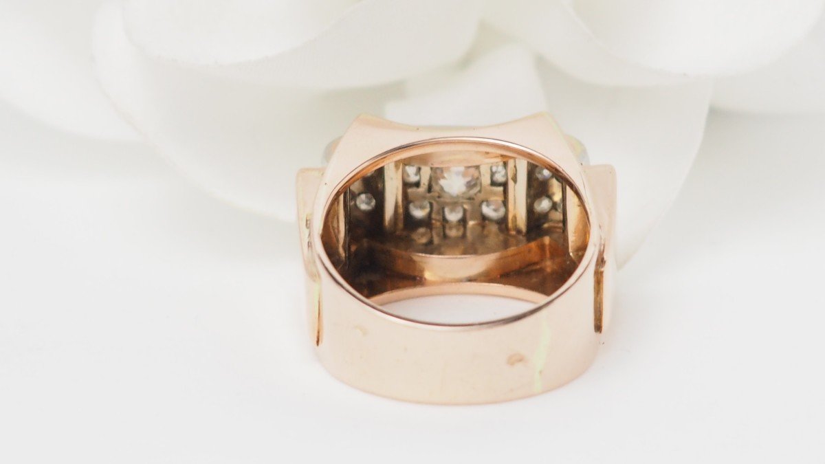 Tank Ring In Rose Gold And Diamonds -photo-2