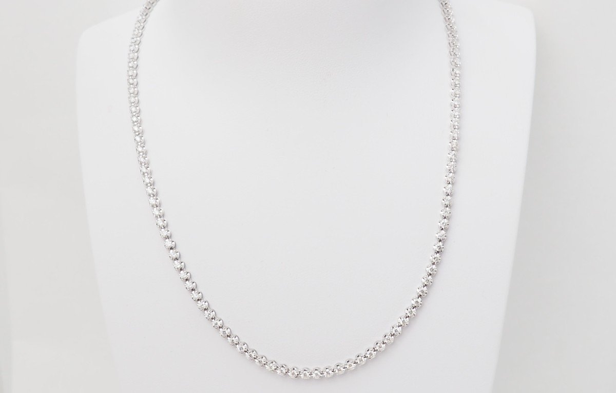 River Necklace In White Gold And Diamonds-photo-2