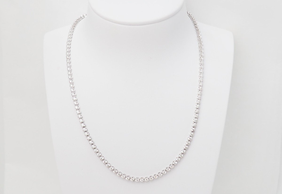 River Necklace In White Gold And Diamonds