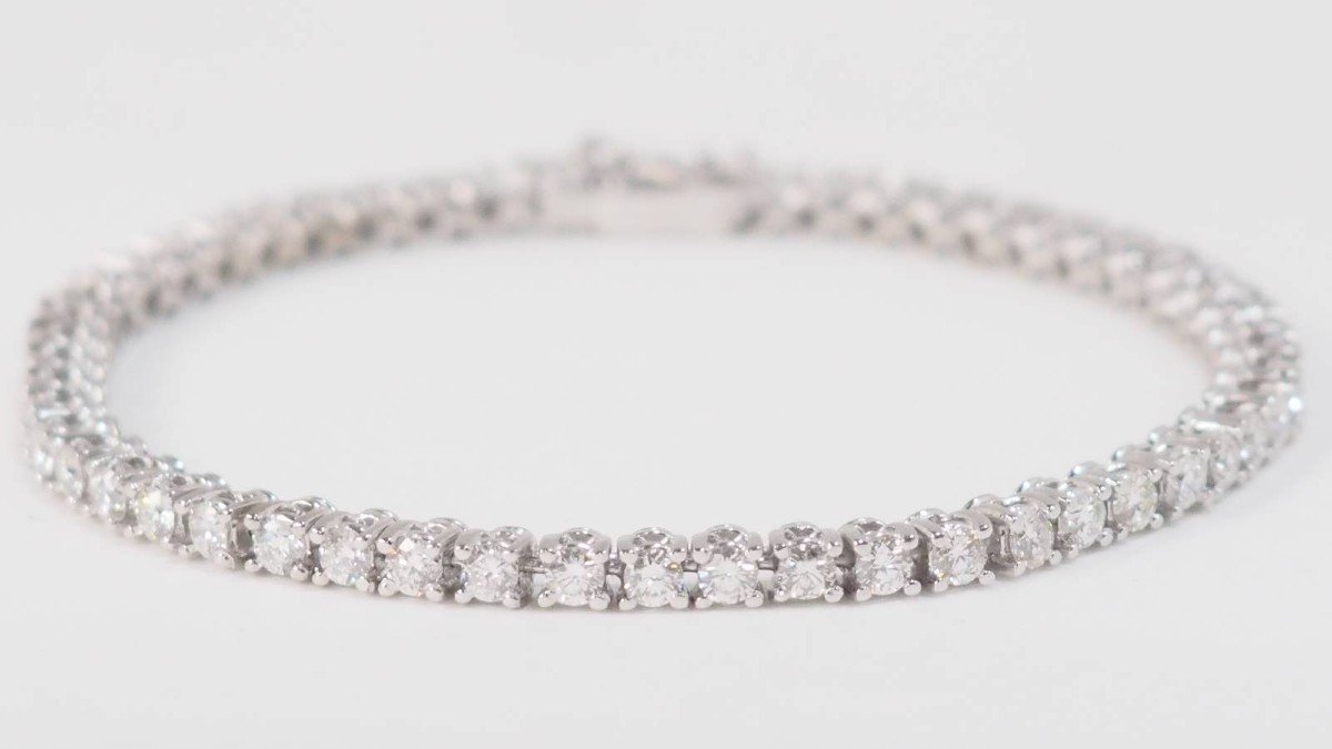 River Bracelet In White Gold And 3.20ct Diamonds -photo-4