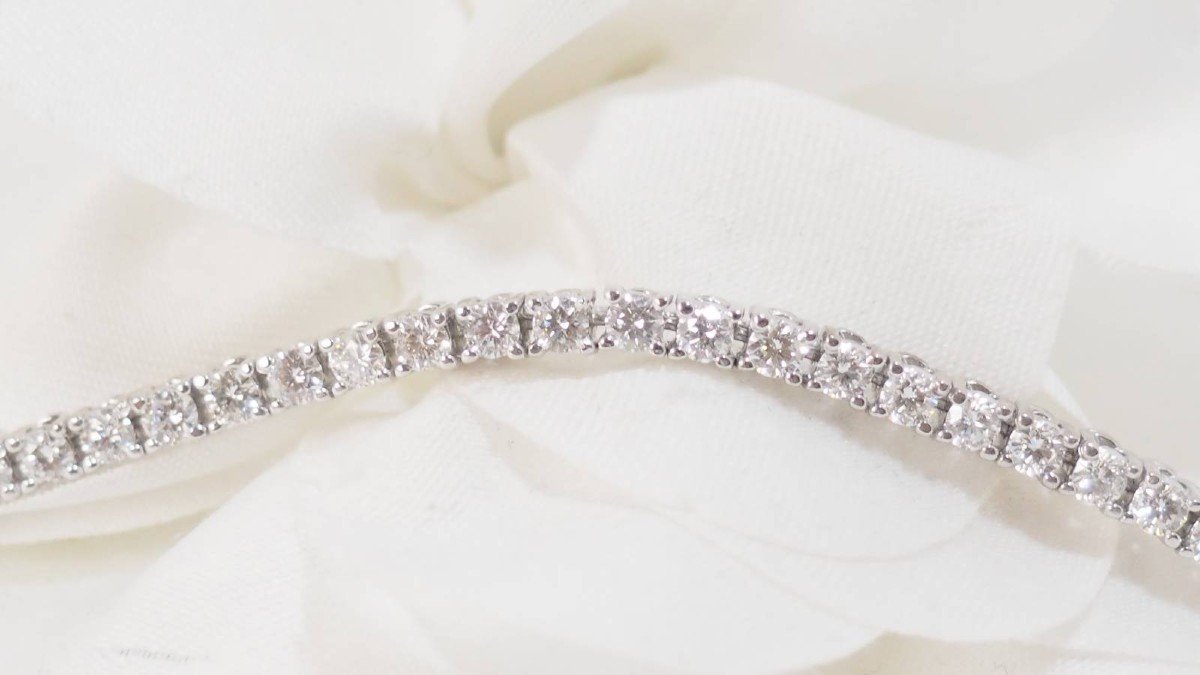 River Bracelet In White Gold And 3.20ct Diamonds 