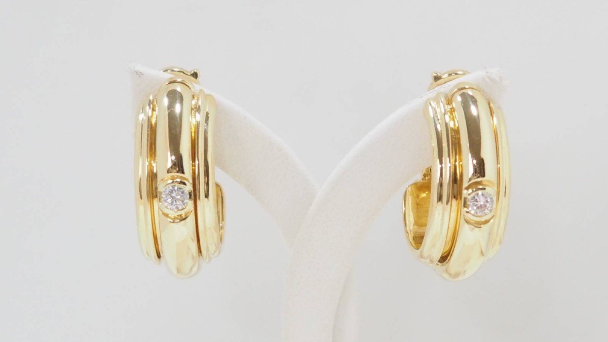 Boucles d'Oreilles Piaget Possession En Or Jaune Et Diamants-photo-2