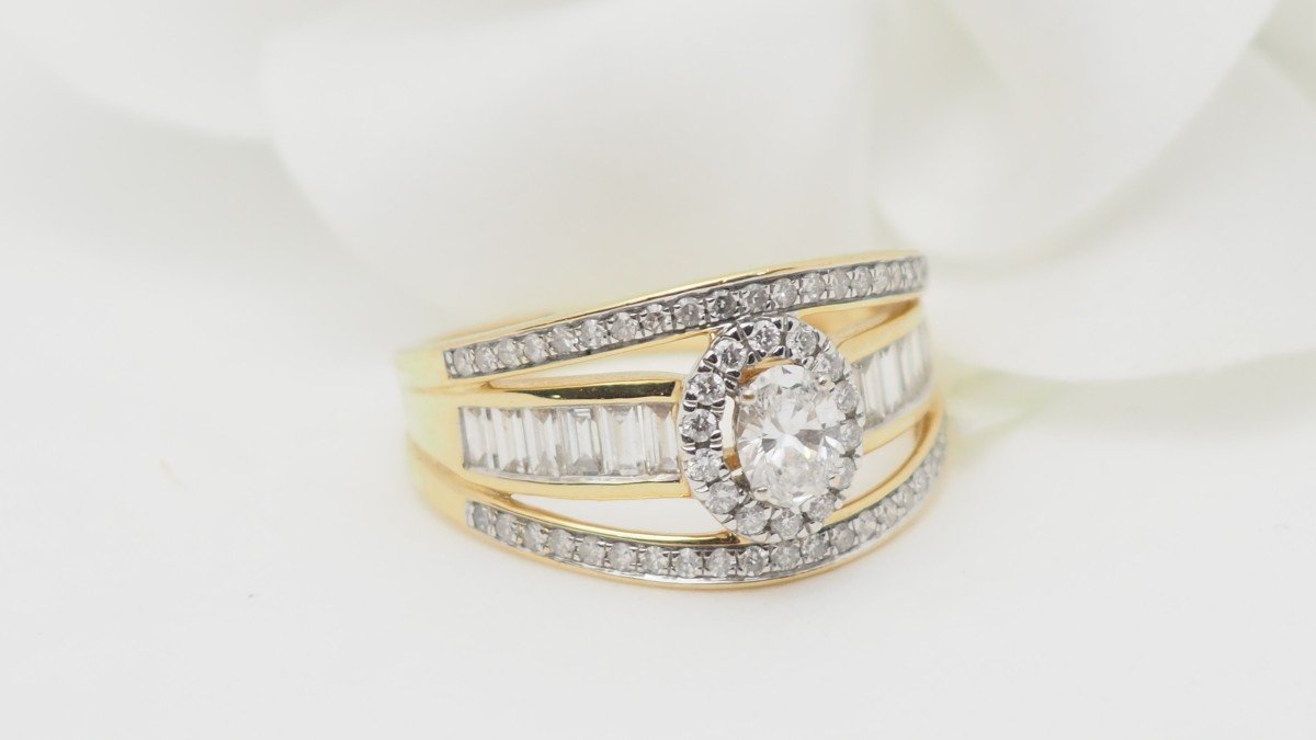 Solitaire Ring In Yellow Gold And Certified Diamond-photo-3