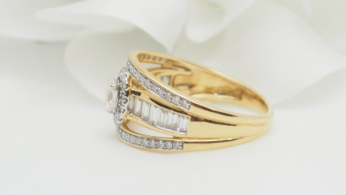 Solitaire Ring In Yellow Gold And Certified Diamond-photo-1