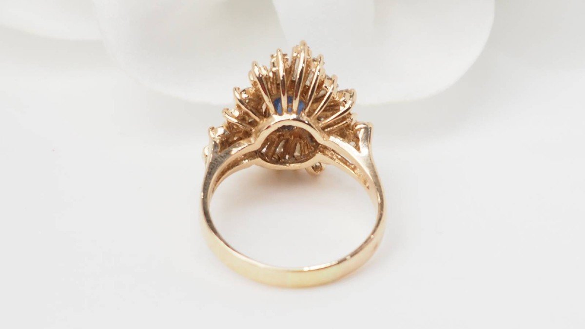 Entourage Ring In Rose Gold, Sapphire And Diamonds -photo-2