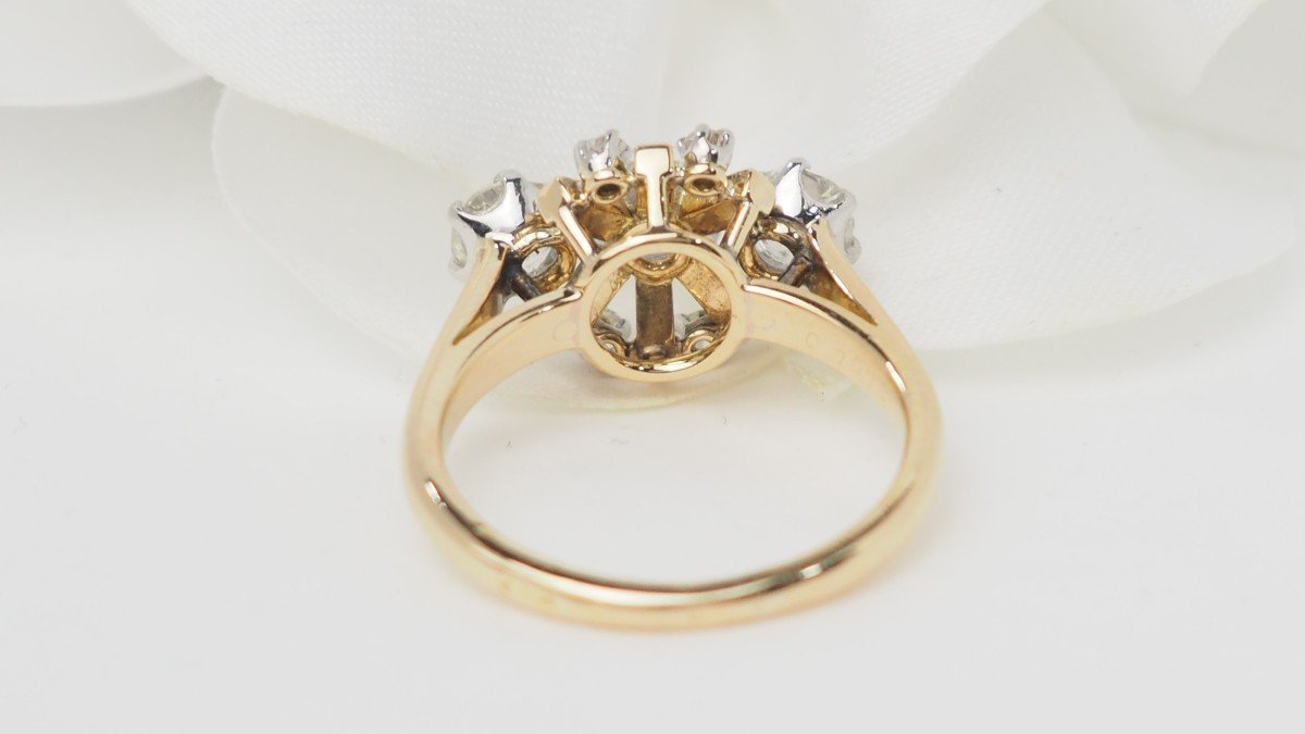 Antique Ring In Yellow Gold And Diamonds -photo-2