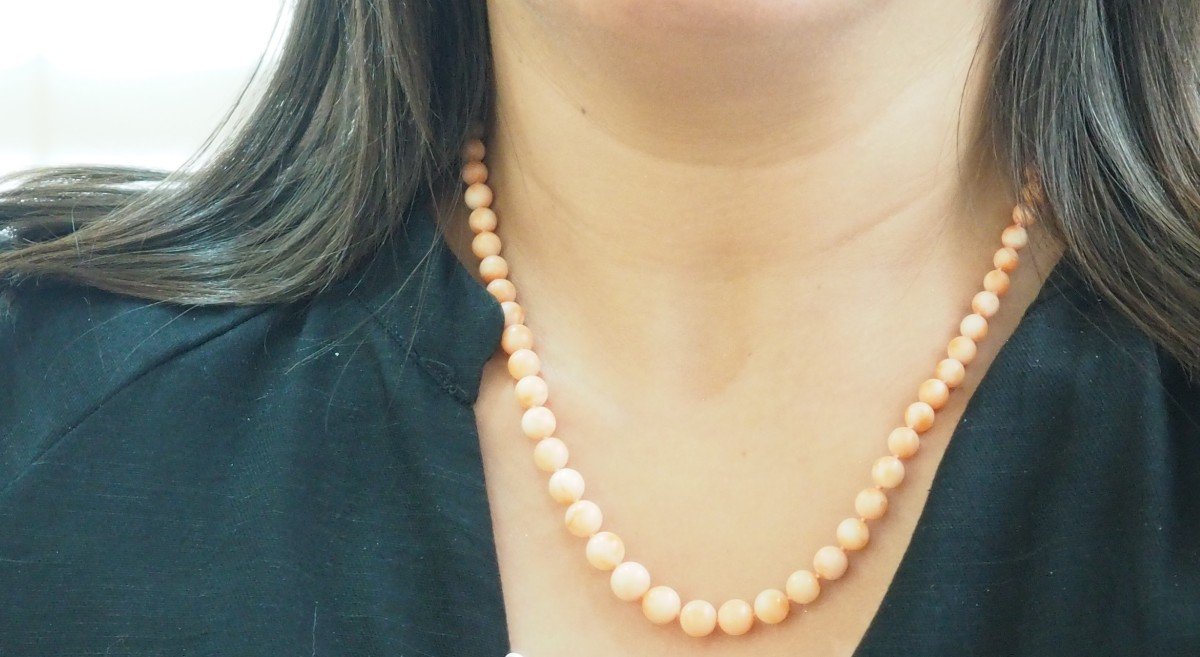 Collier Corail Et Or Jaune-photo-2