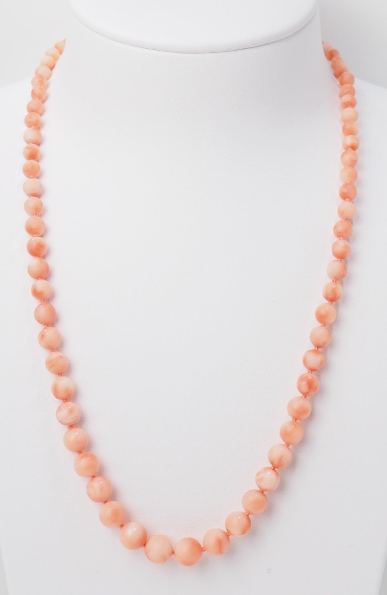 Collier Corail Et Or Jaune-photo-3