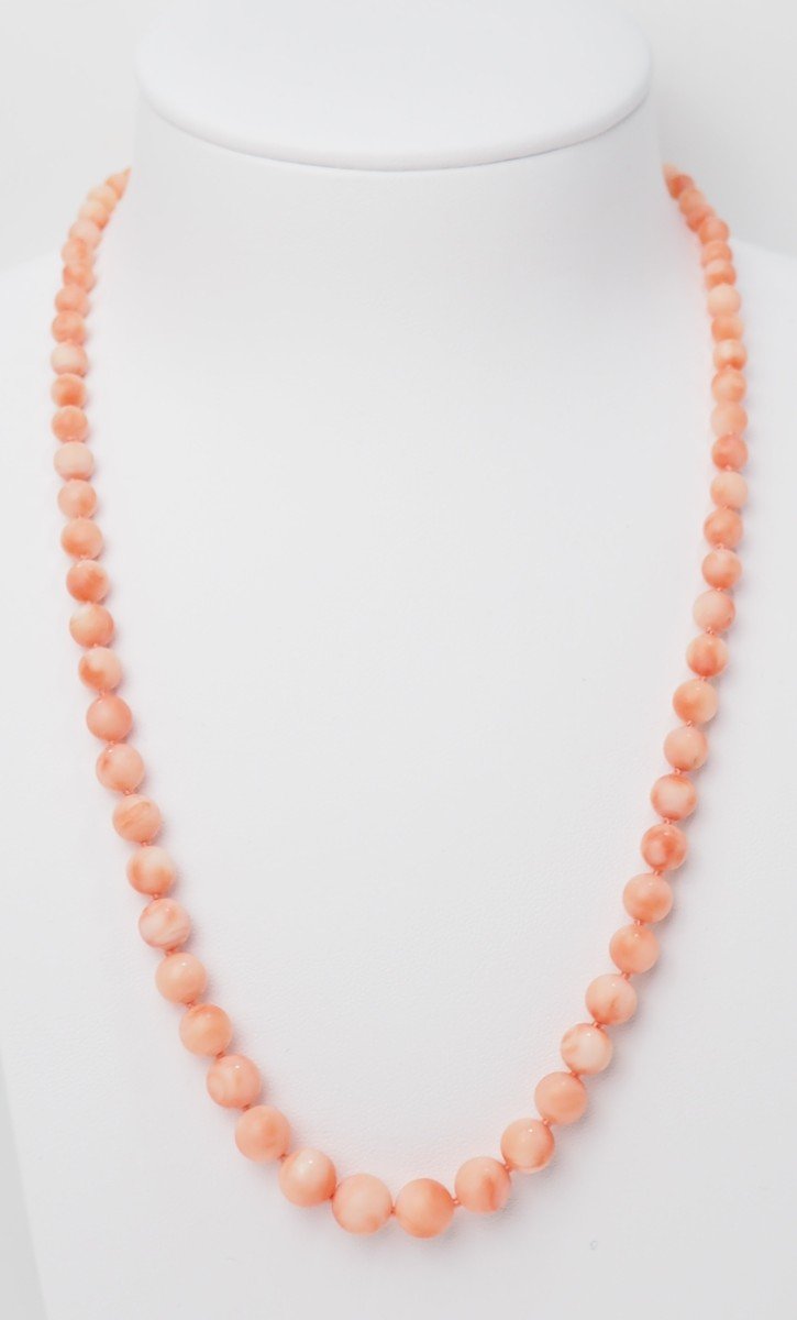 Collier Corail Et Or Jaune