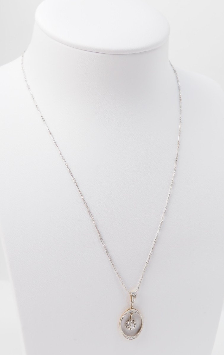 Collier Négligé En Or Blanc Et Diamants-photo-2