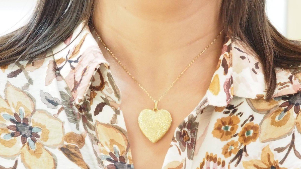 Pendentif Coeur Sablé De Carolina Bucci En Or Jaune -photo-3