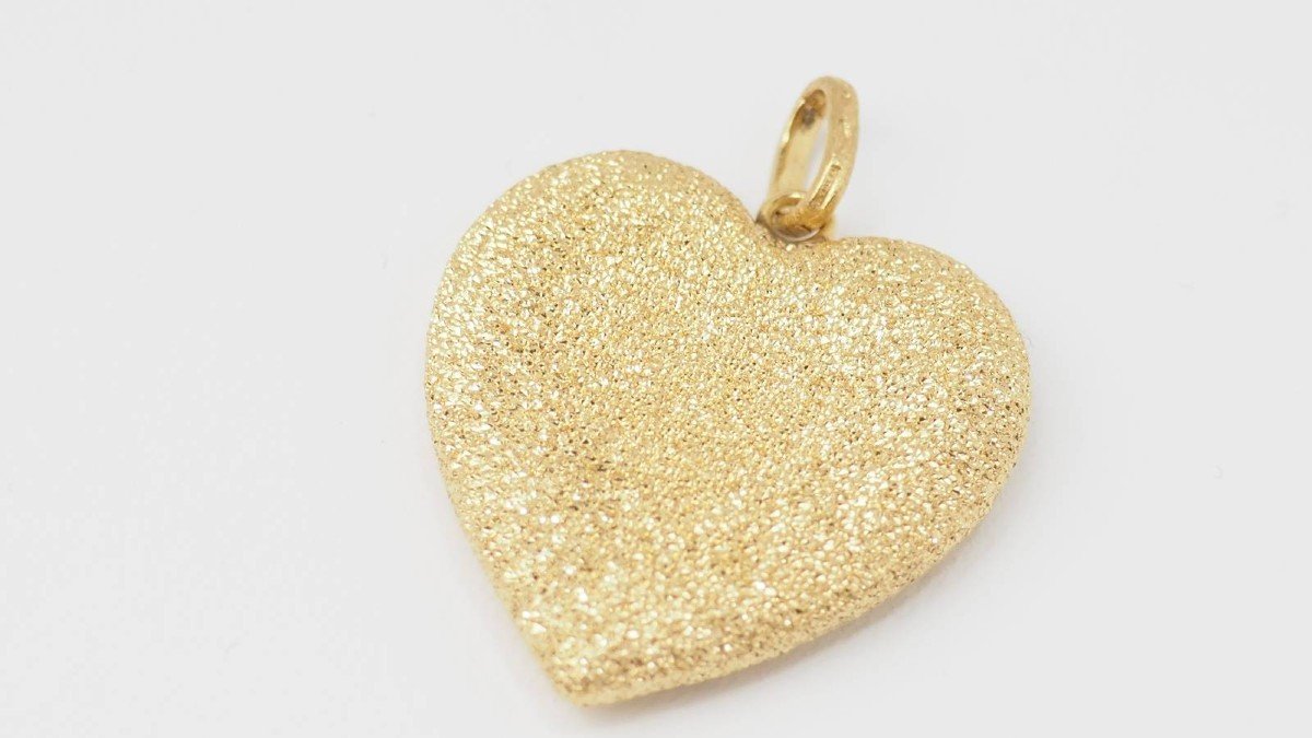 Pendentif Coeur Sablé De Carolina Bucci En Or Jaune -photo-4