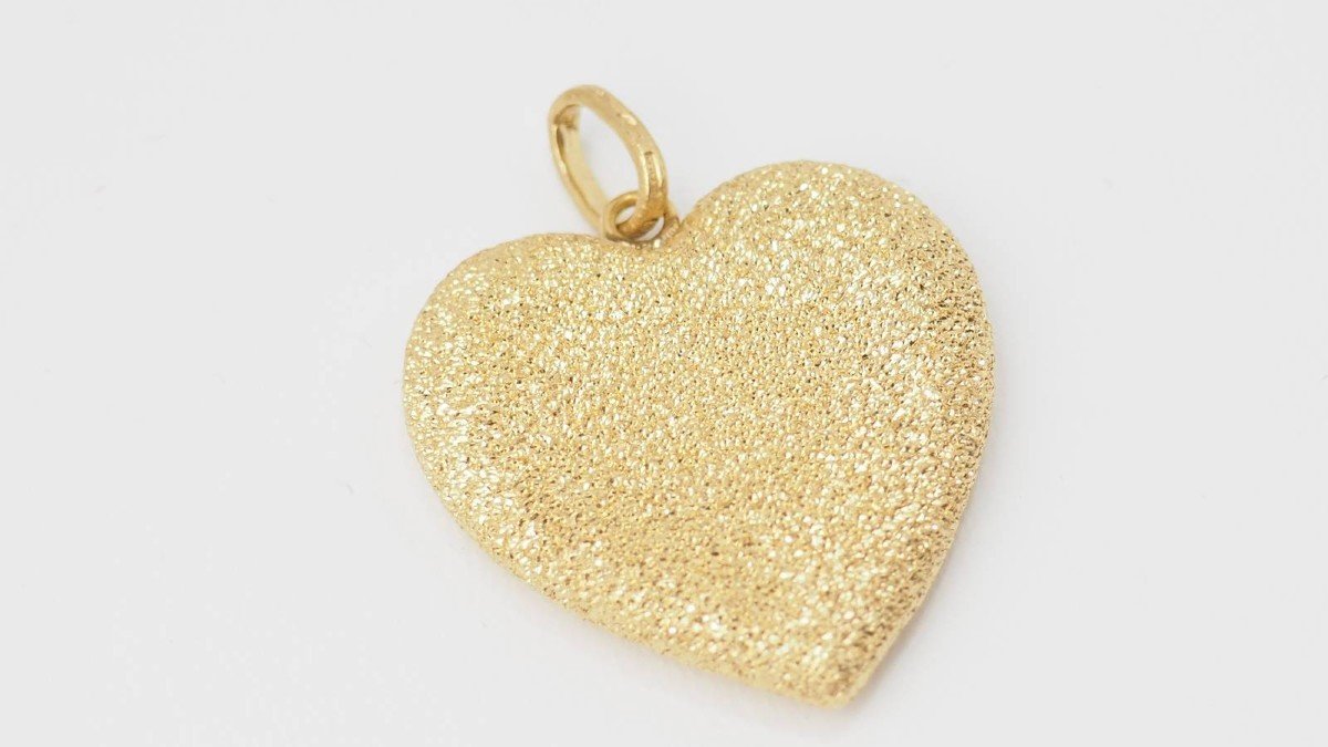 Pendentif Coeur Sablé De Carolina Bucci En Or Jaune -photo-1