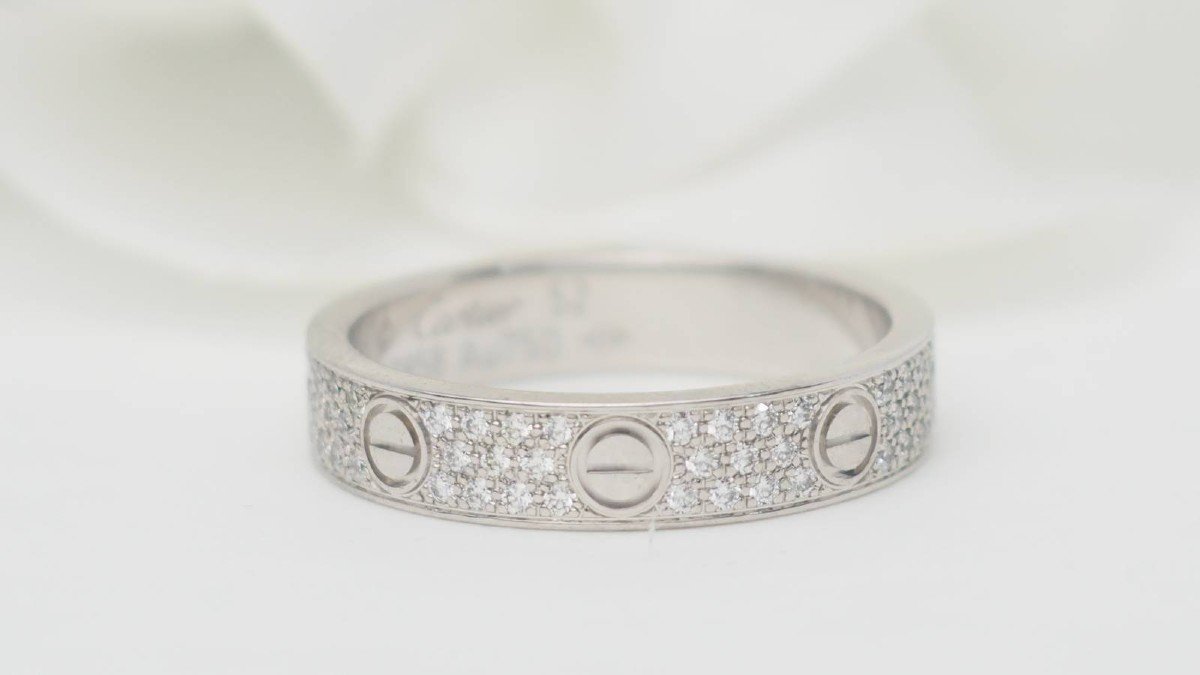 Cartier Love Ring In White Gold And Diamonds -photo-3