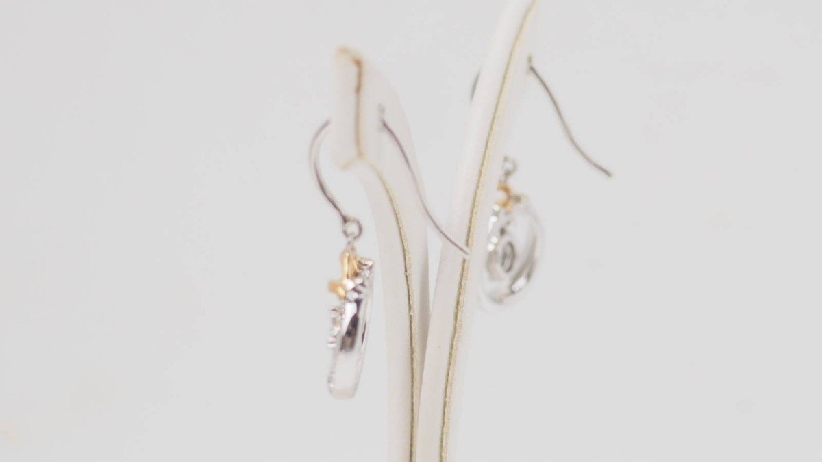 White Rose Gold And Diamond Earrings-photo-1