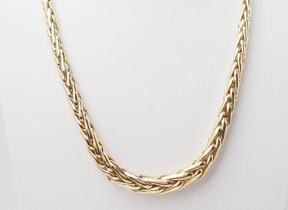 Yellow Gold Palmier Mesh Necklace -photo-1