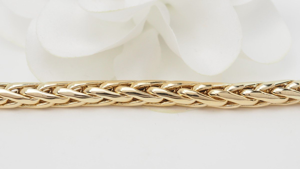 Yellow Gold Palm Mesh Bracelet-photo-2