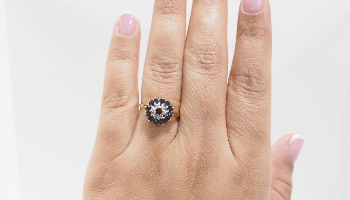 Marguerite Sapphire And Diamond Ring-photo-2