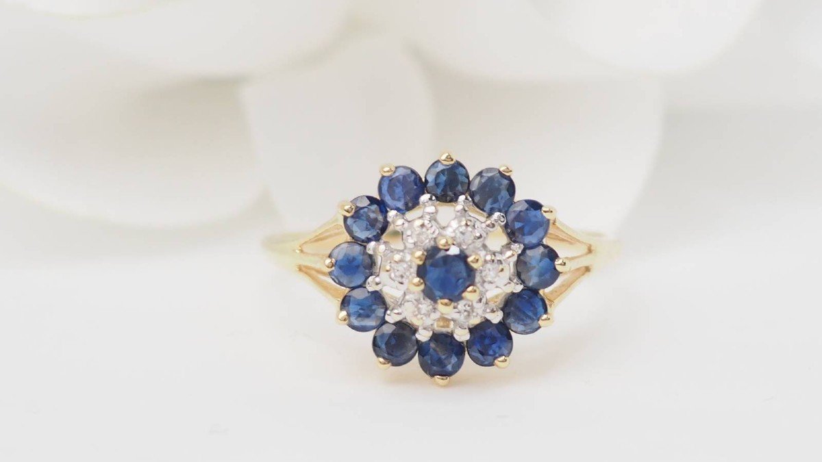 Marguerite Sapphire And Diamond Ring-photo-3