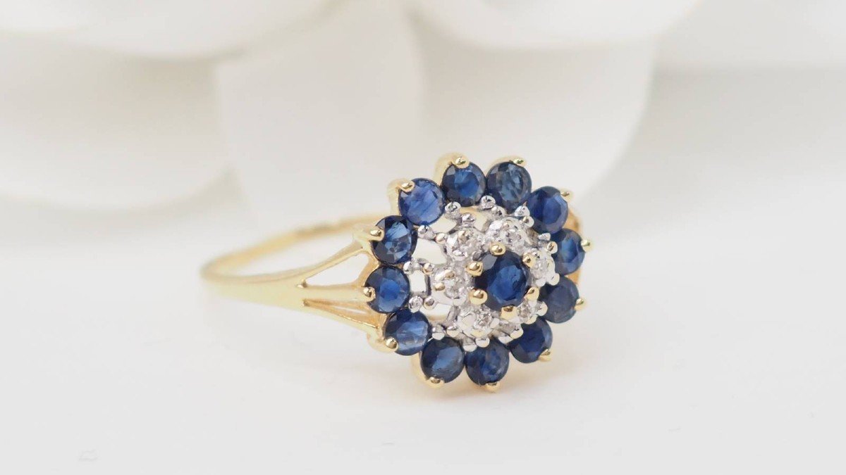 Marguerite Sapphire And Diamond Ring-photo-4