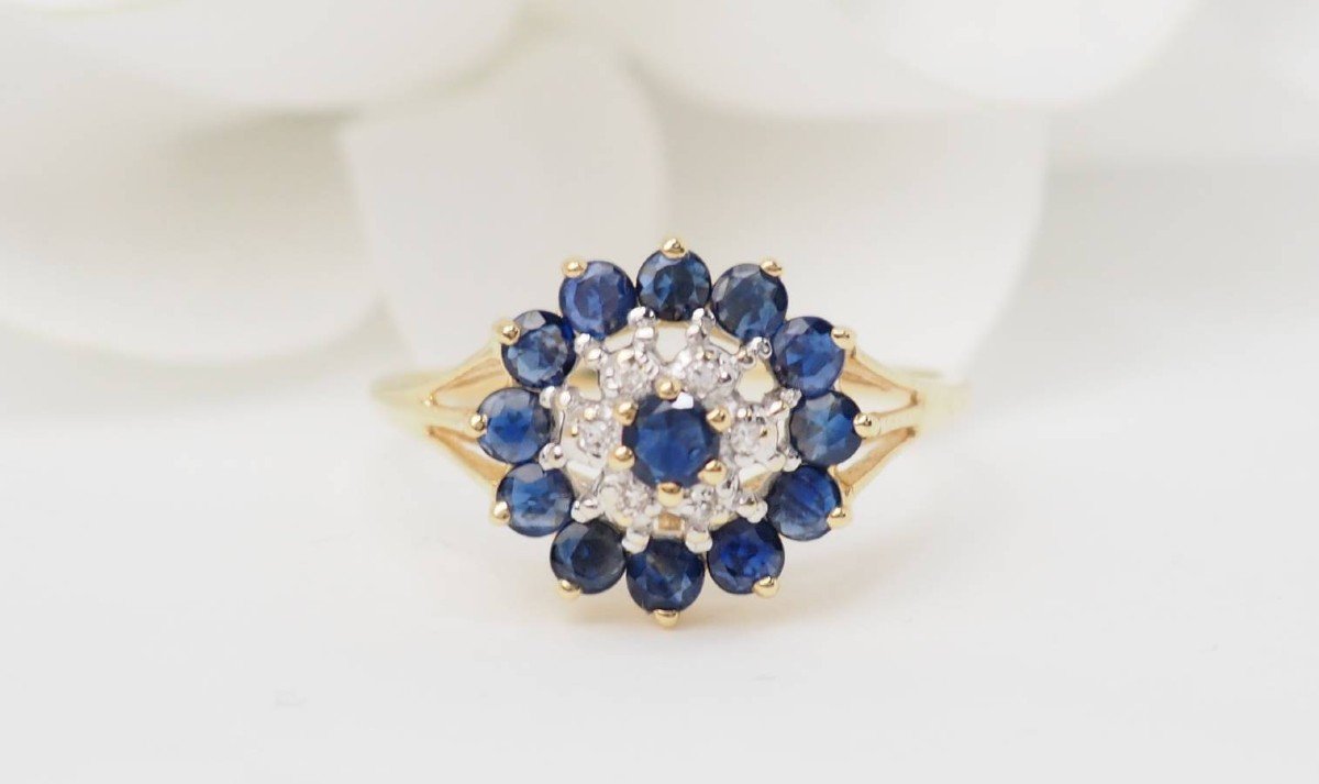 Marguerite Sapphire And Diamond Ring