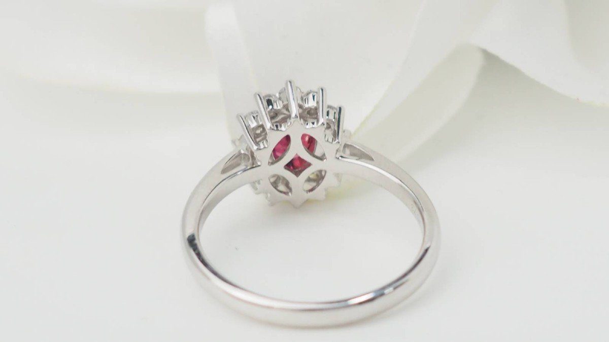 White Gold, Ruby And Diamond Entourage Ring-photo-2