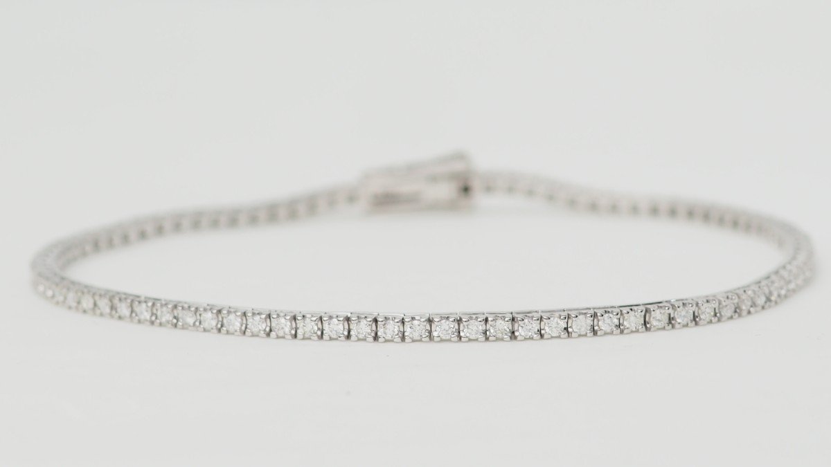 Rivière Bracelet In White Gold And 1ct Diamonds-photo-3