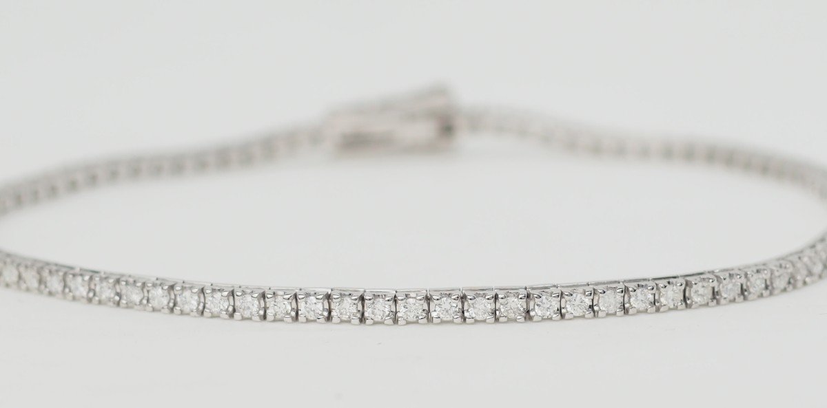 Rivière Bracelet In White Gold And 1ct Diamonds-photo-4