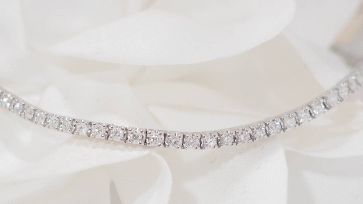 Rivière Bracelet In White Gold And 1ct Diamonds