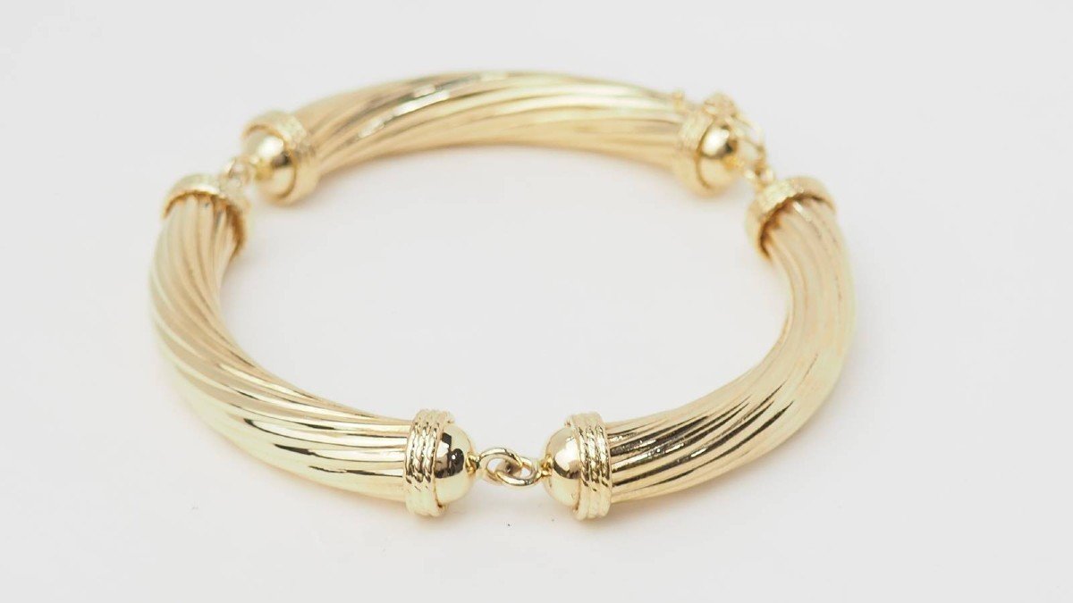 Yellow Gold Articulated Bracelet-photo-3