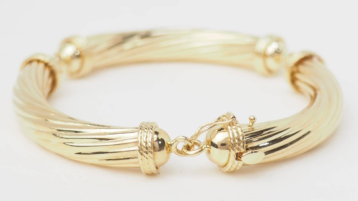 Yellow Gold Articulated Bracelet-photo-4