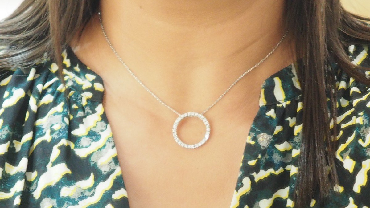 Collier En Or Blanc Et Diamants-photo-2