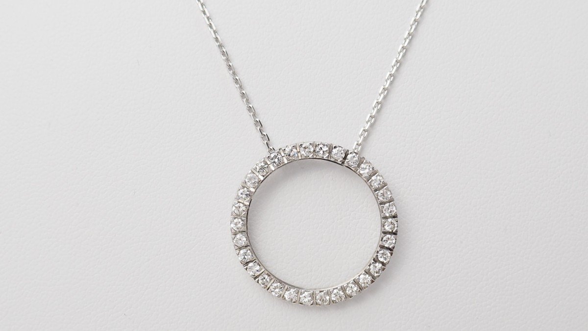 Collier En Or Blanc Et Diamants-photo-3