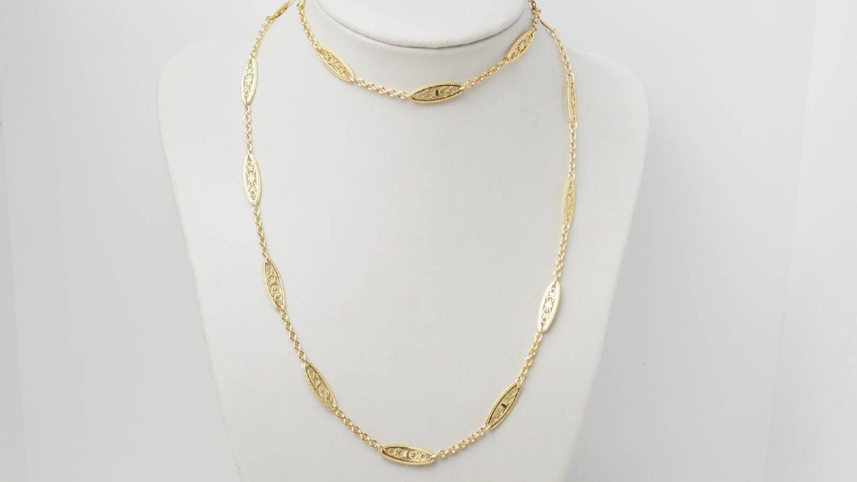 Yellow Gold Filigree Necklace