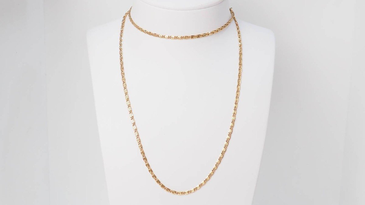 Yellow Gold Flat Mesh Necklace