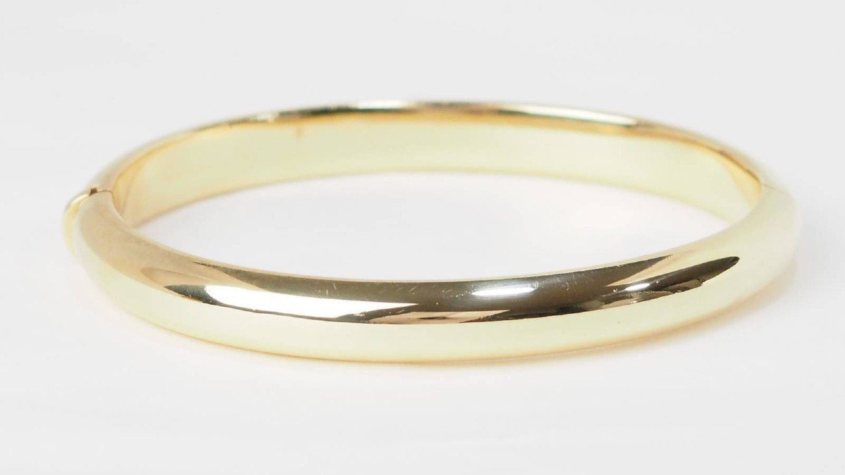 Yellow Gold Opening Bangle Bracelet-photo-2