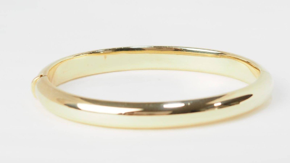 Yellow Gold Opening Bangle Bracelet-photo-4