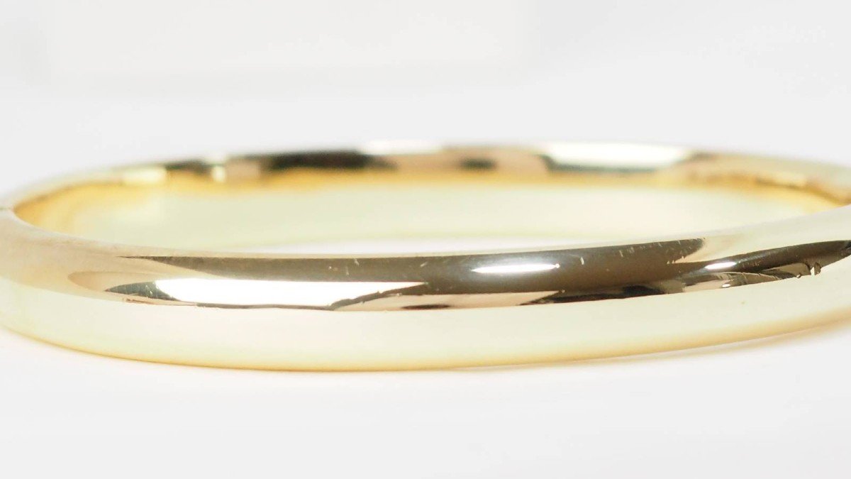 Yellow Gold Opening Bangle Bracelet-photo-1