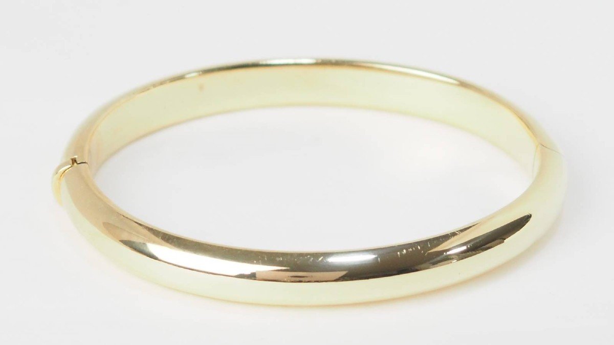 Yellow Gold Opening Bangle Bracelet