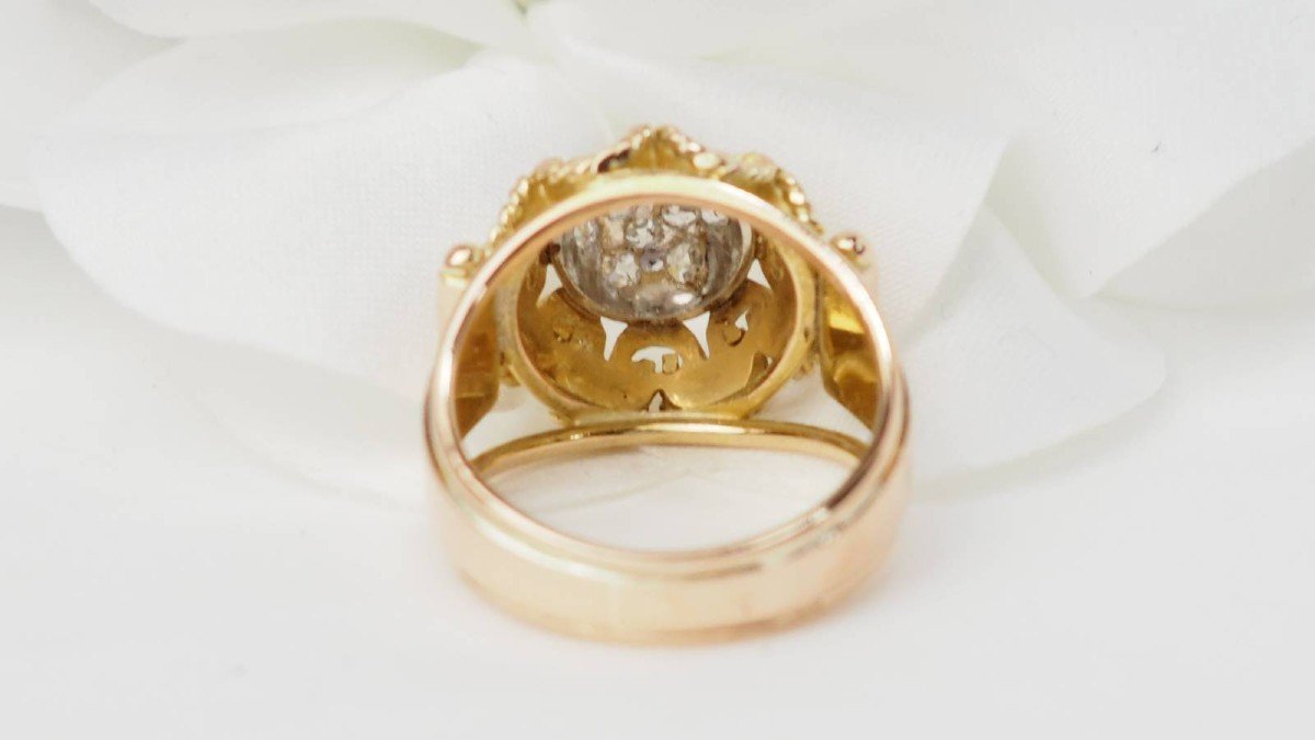 Tank Ring In Yellow Gold And Diamonds-photo-1