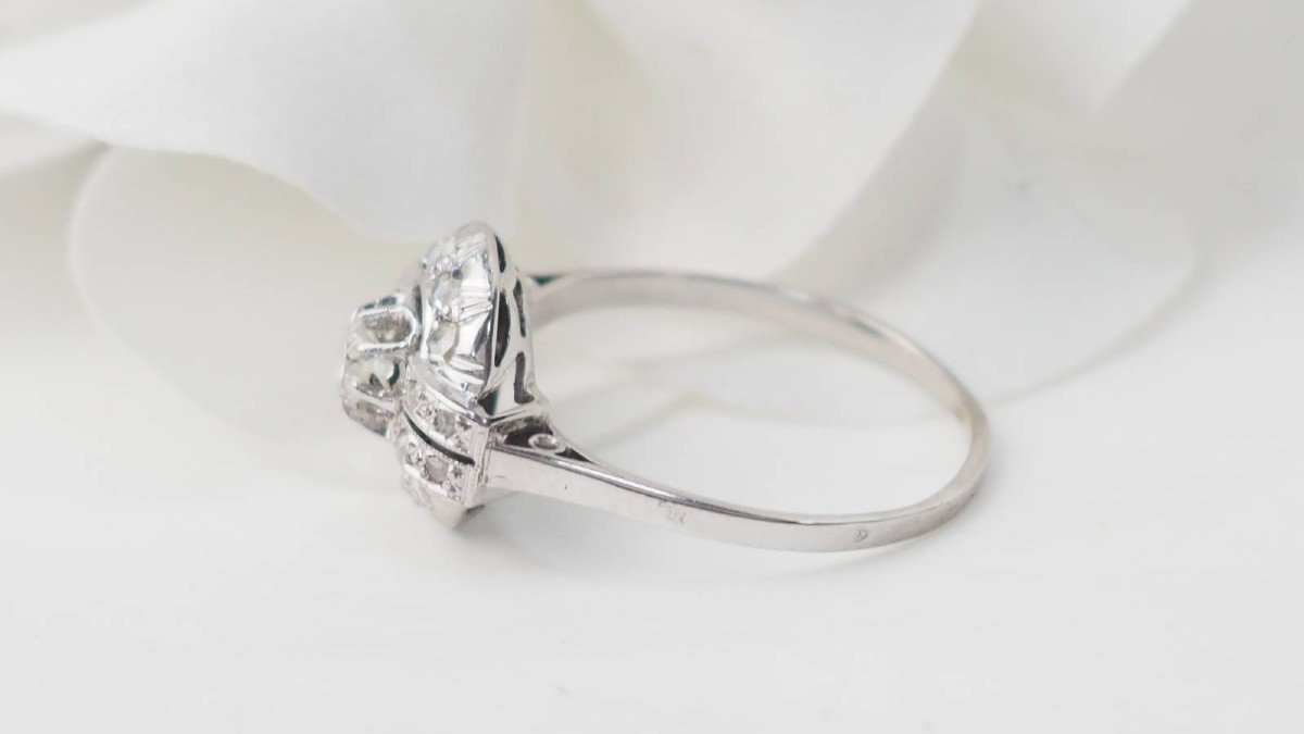 Art Deco Ring In White Gold And Diamonds-photo-1