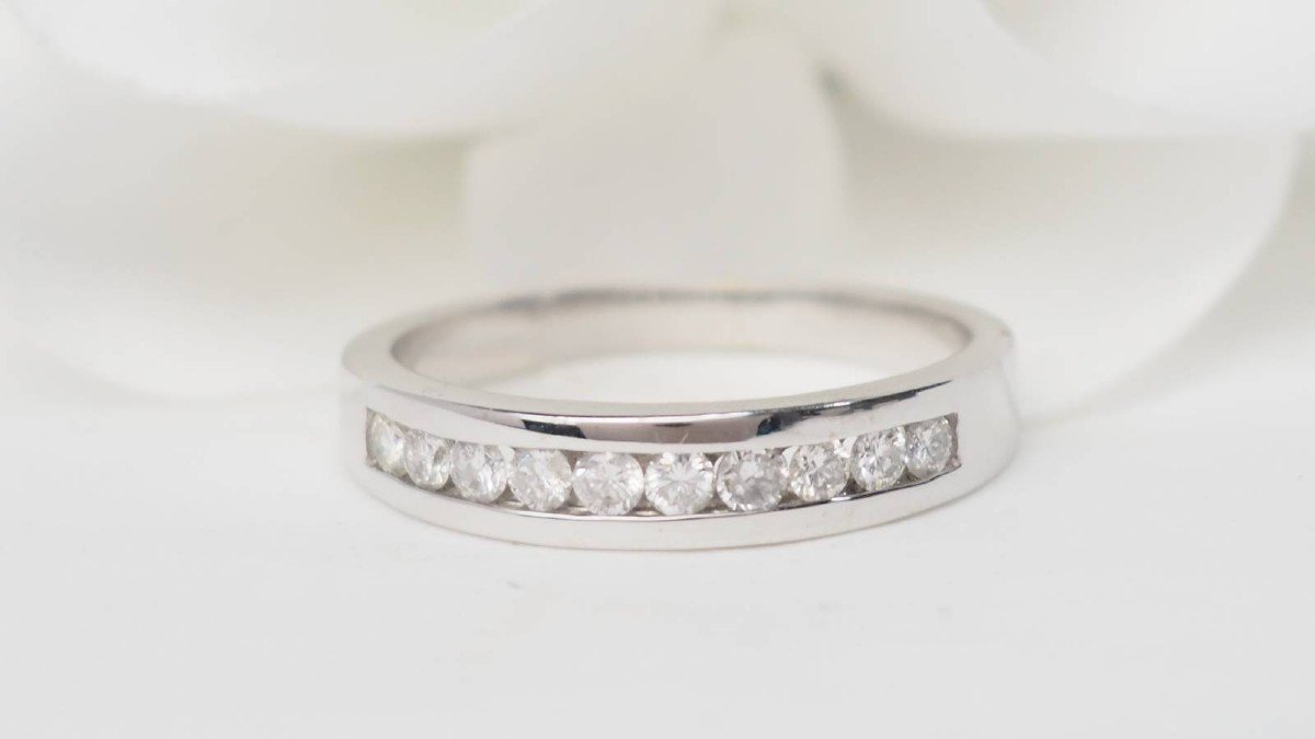 Half Alliance In White Gold And Diamonds 0.25ct-photo-2