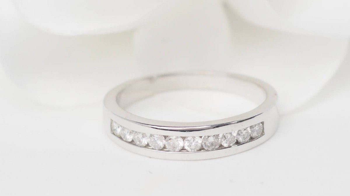 Half Alliance In White Gold And Diamonds 0.25ct-photo-3