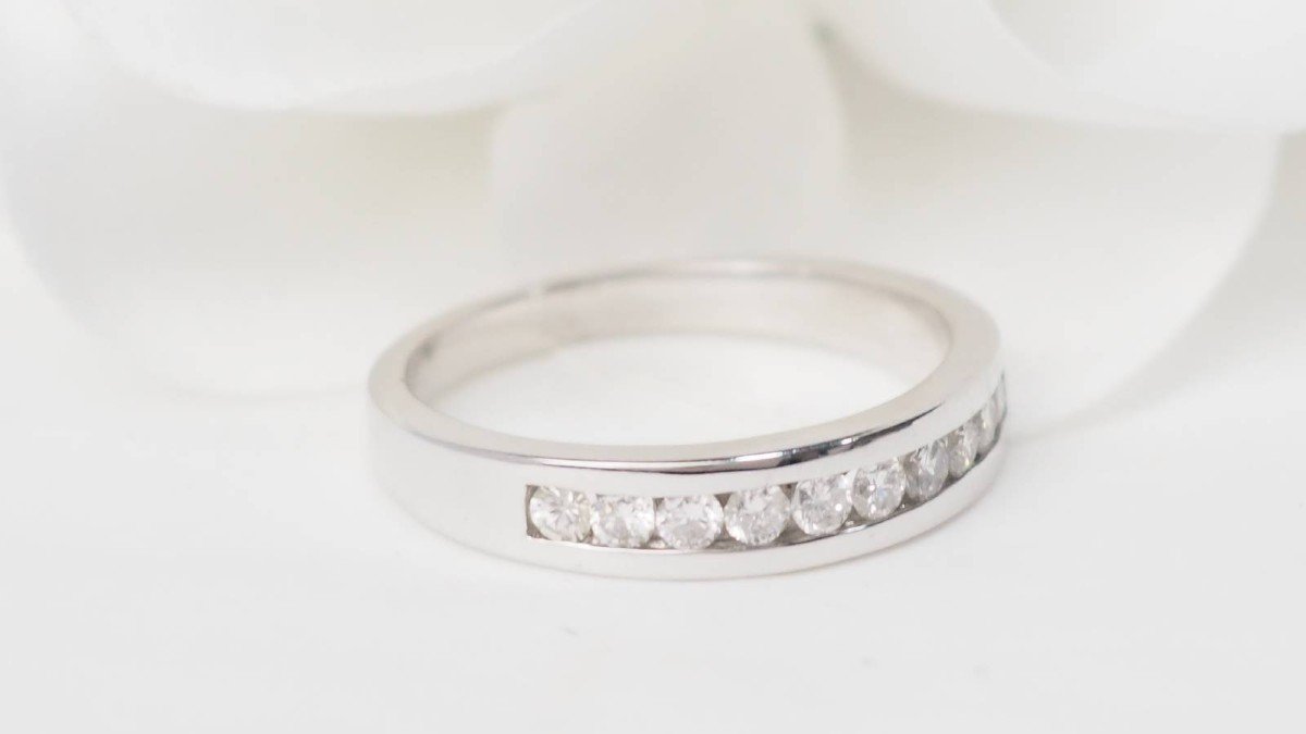 Half Alliance In White Gold And Diamonds 0.25ct-photo-4