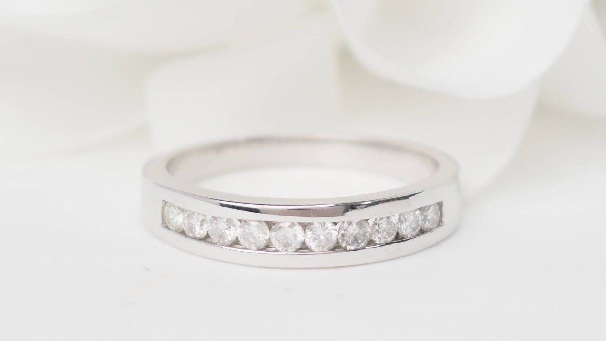 Half Alliance In White Gold And Diamonds 0.25ct