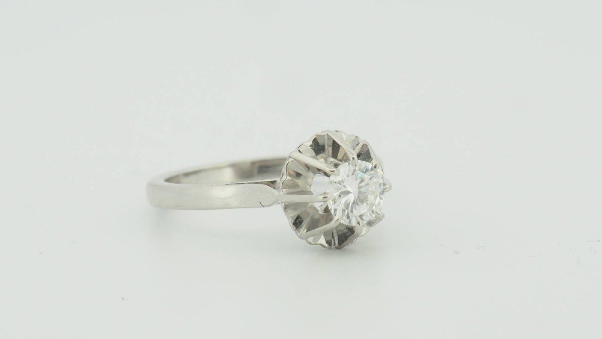 White Gold And Diamond Solitaire Ring -photo-4