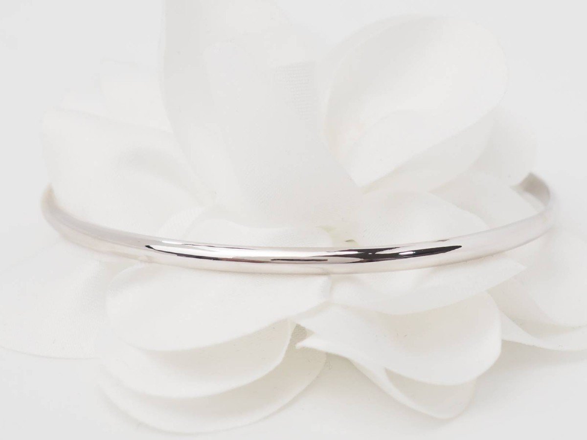 Bracelet Demi Jonc En Or Blanc