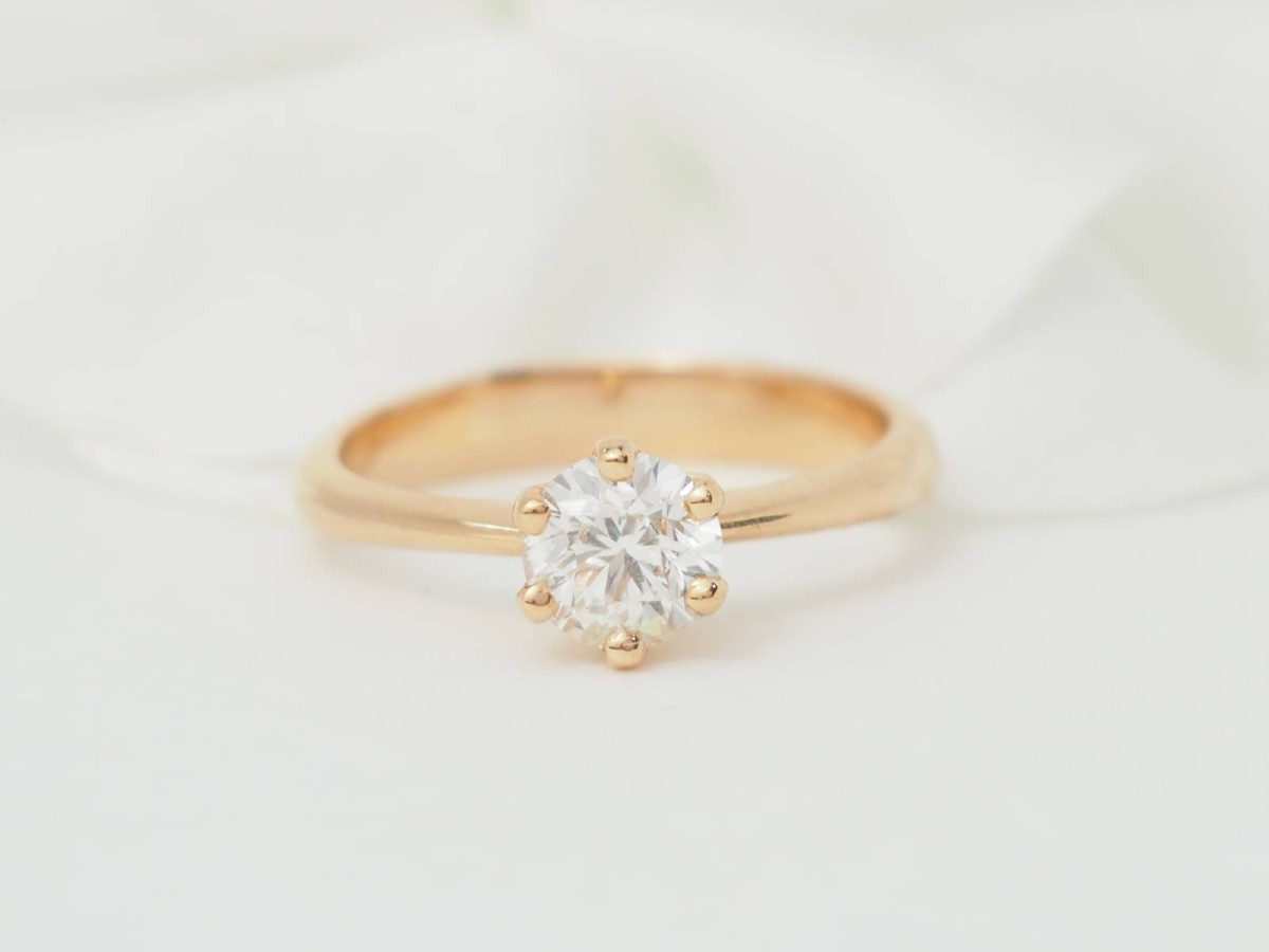 Rose Gold Solitaire Ring With 0.69ct Certified Diamond-photo-3