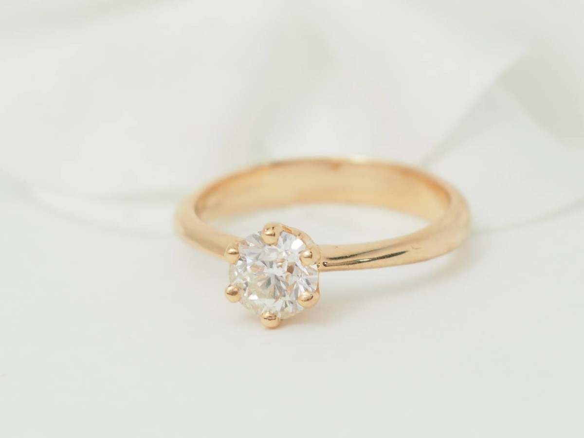 Rose Gold Solitaire Ring With 0.69ct Certified Diamond-photo-1