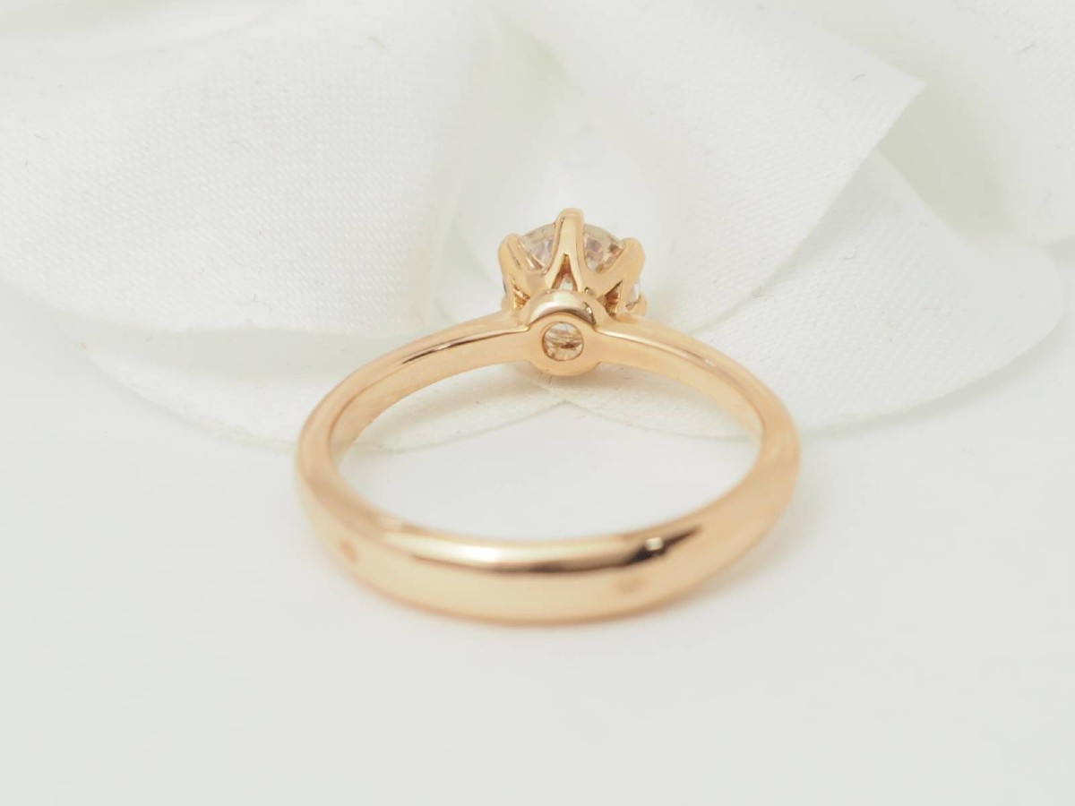 Rose Gold Solitaire Ring With 0.69ct Certified Diamond-photo-3